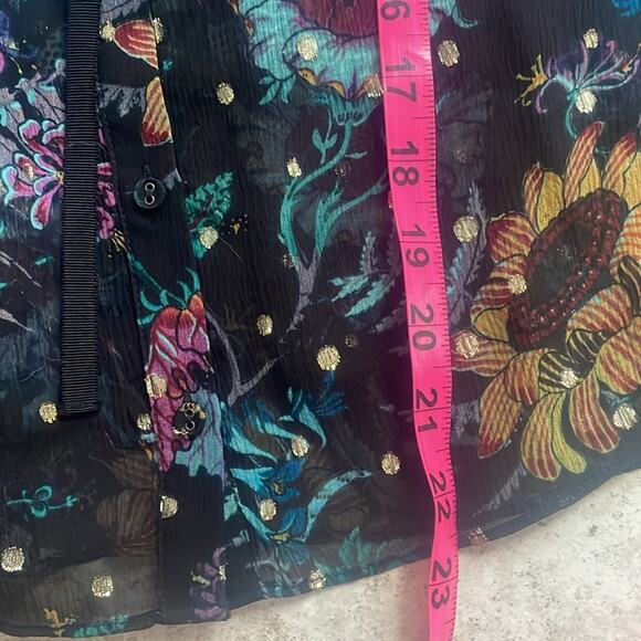 Ulla Johnson Bernadette Floral-Print Blouse Black Iris - Picture 14 of 16